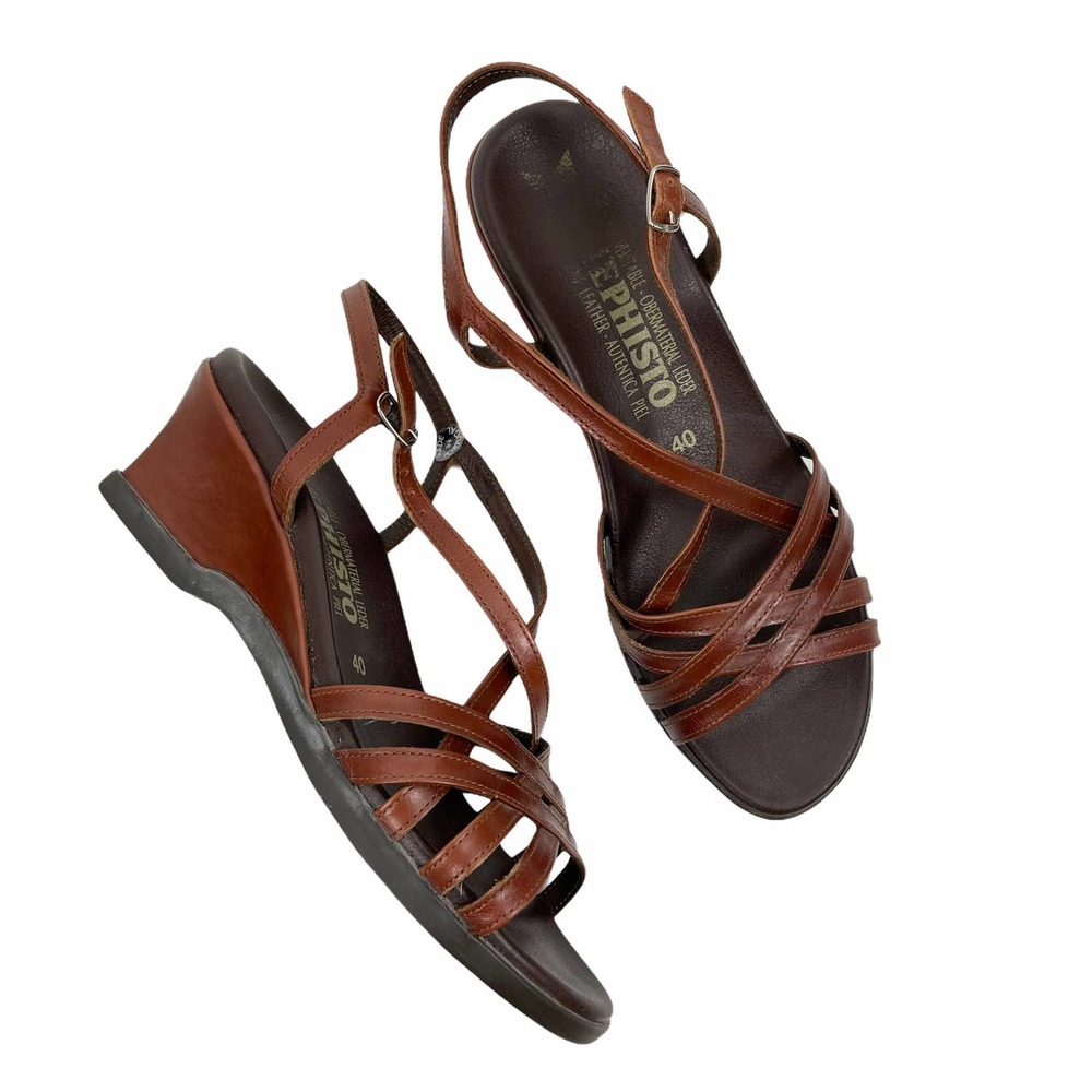 Mephisto Strappy Wedge Sandals Size 40